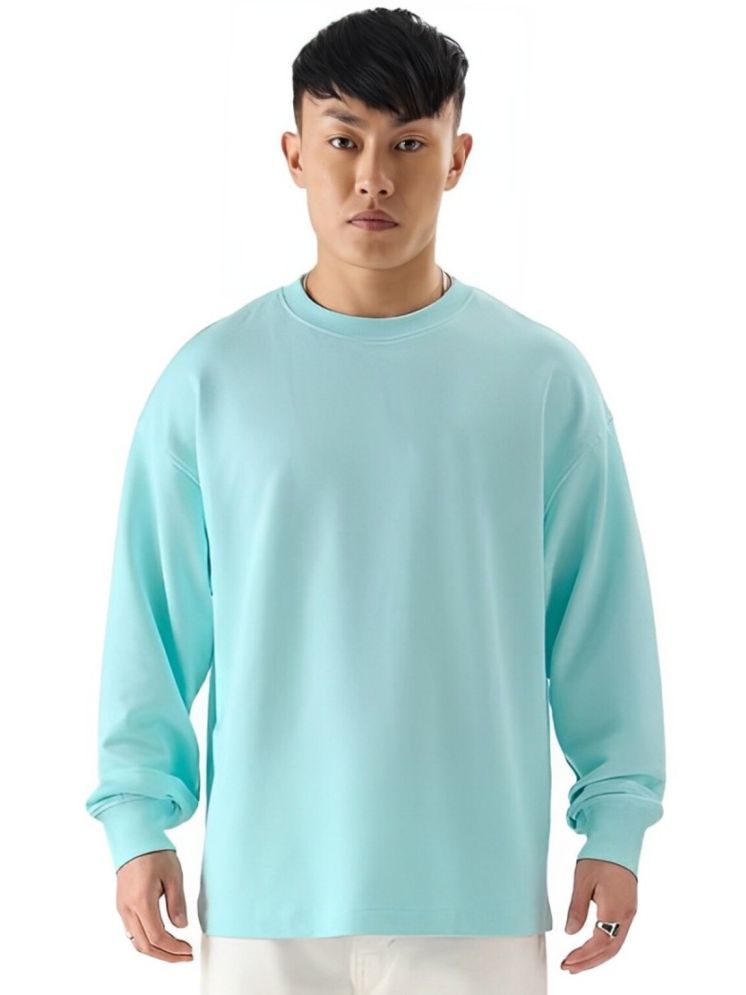     			PLUS PARADISE Cotton Blend Regular Fit Solid Full Sleeves Men's Round T-Shirt - Sky Blue ( Pack of 1 )