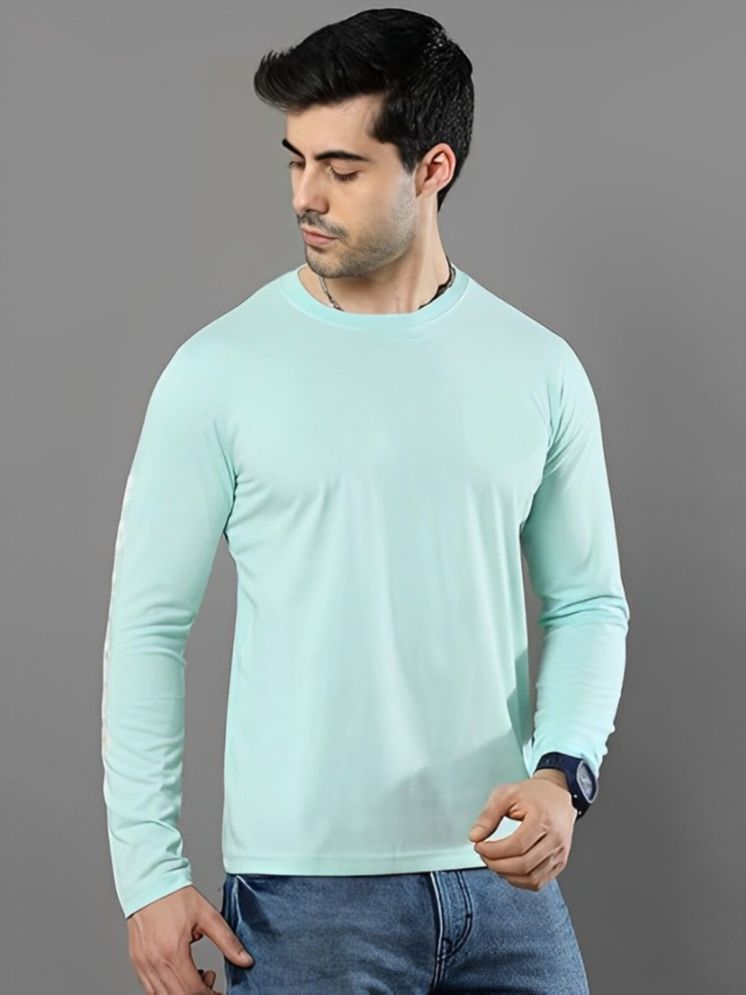     			PLUS PARADISE Cotton Blend Regular Fit Solid Full Sleeves Men's Round T-Shirt - Sea Green ( Pack of 1 )