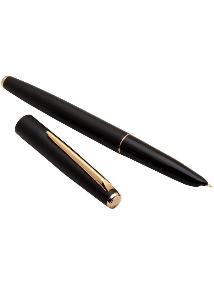     			Srpc Jinhao 911 Full Matte Black Metal Body Fountain Pen With Golden Clip & Hooded Fine Nib