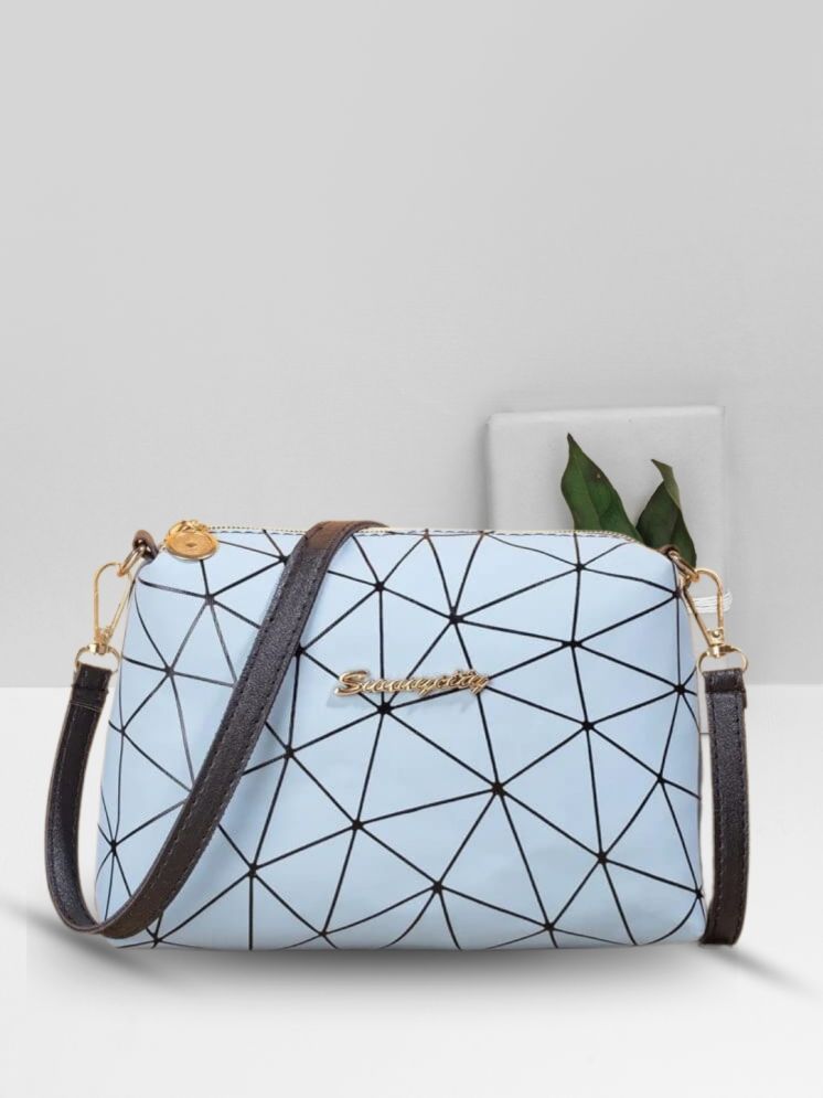     			TCRAZY Light Grey PU Sling Bag