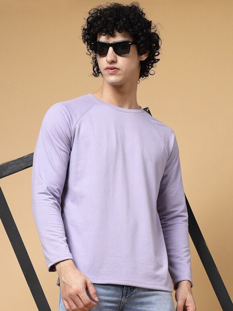     			AKTIF Cotton Blend Regular Fit Solid Full Sleeves Men's Round T-Shirt - Lavender ( Pack of 1 )