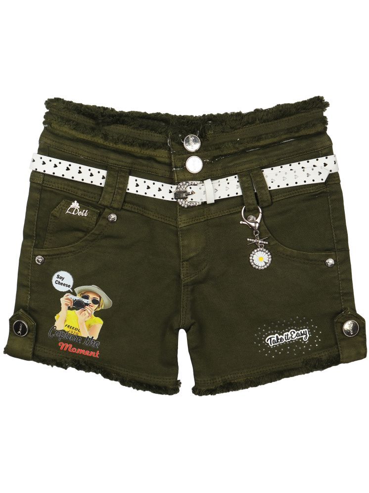     			Arshia Fashions - Green Denim Girls Hot Pants ( Pack of 1 )