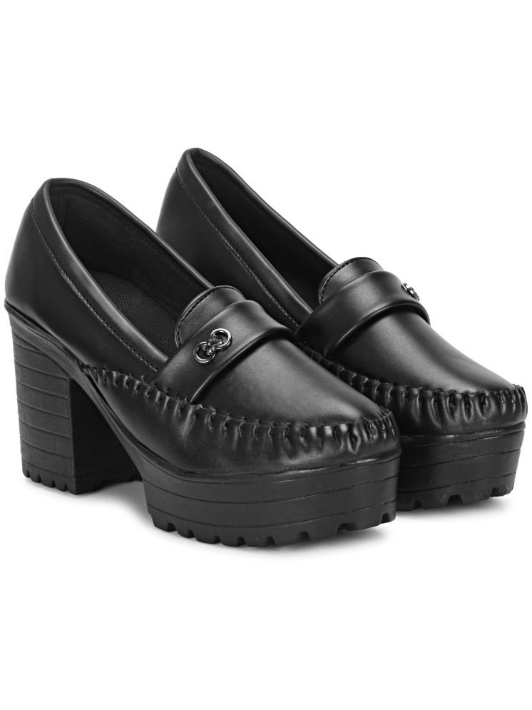     			Commander Shoes Black Women's Slip On Heels