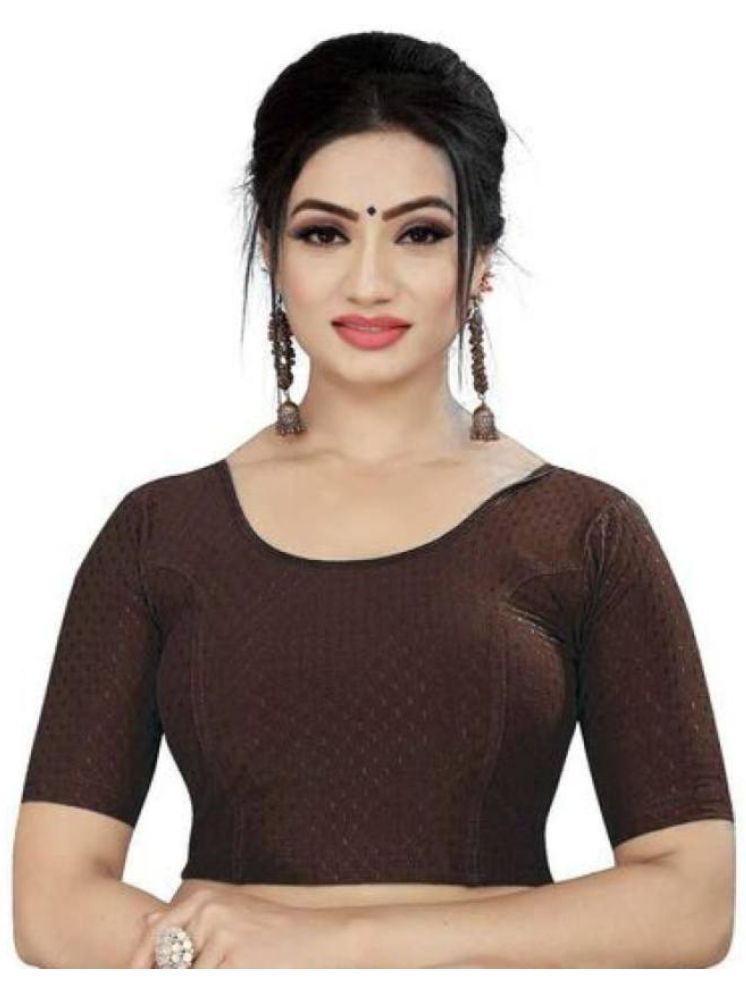     			INDIAN SILKS Brown Readymade without Pad Lycra Women's Blouse ( Pack of 1 )