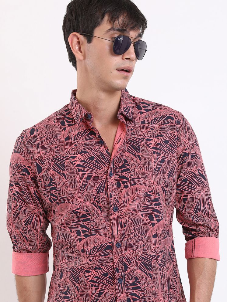     			Ketch 100% Cotton Slim Fit Printed Full Sleeves Men's Casual Shirt - Orange ( Pack of 1 )