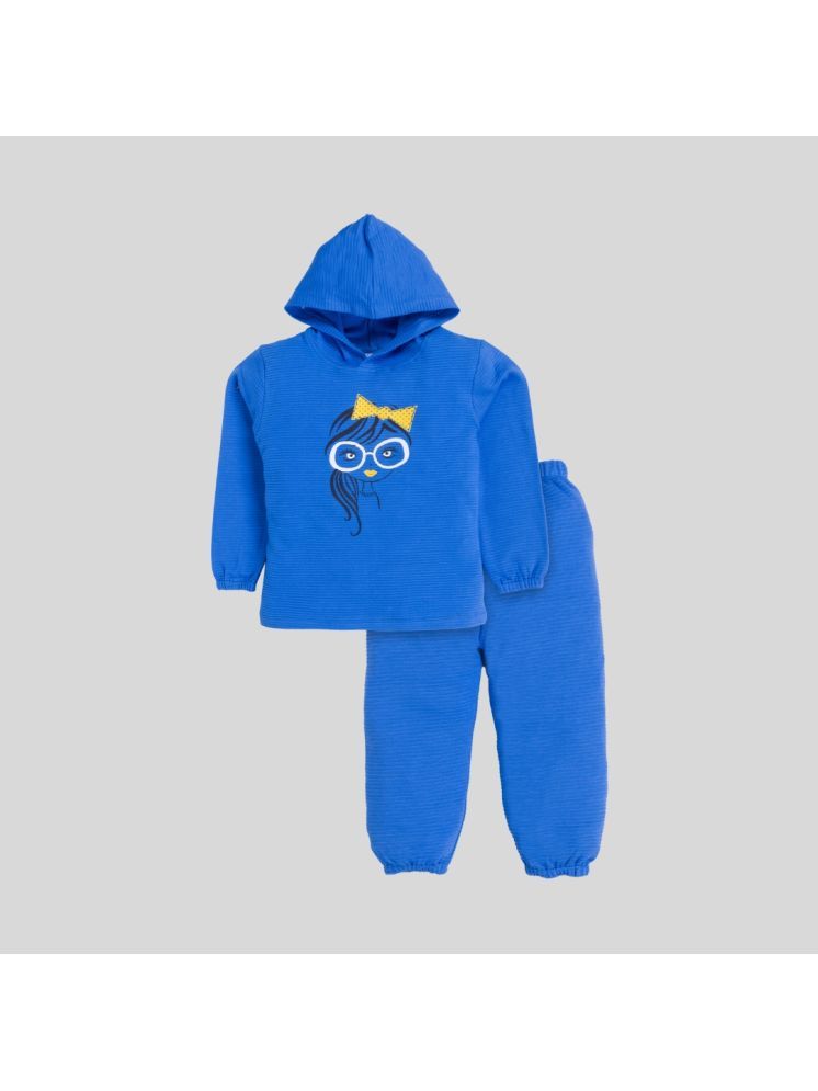     			Little Smart Pack of 1 Girls Cotton Sweatshirt With Joggers ( Blue )