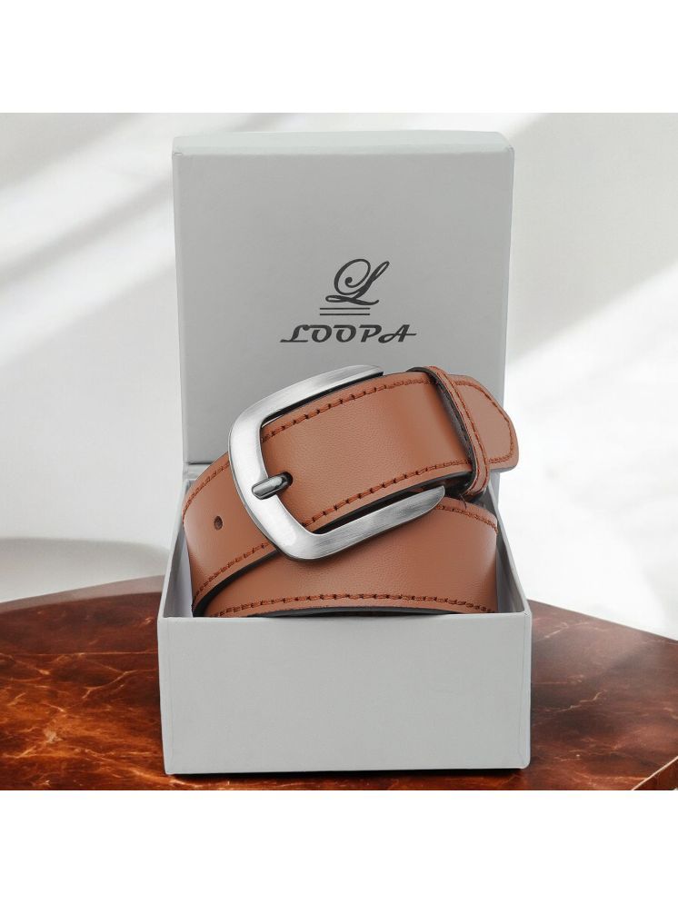     			Loopa - Tan 100% Leather Men's Formal Belt ( Pack of 1 )