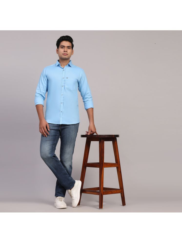     			NOWT Cotton Blend Regular Fit Solids Full Sleeves Men's Casual Shirt - Light Blue ( Pack of 1 )