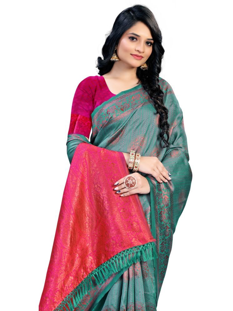     			THE PRIVATE LABLE Mysore Silk Embroidered Saree With Blouse Piece - Rama ( Pack of 1 )