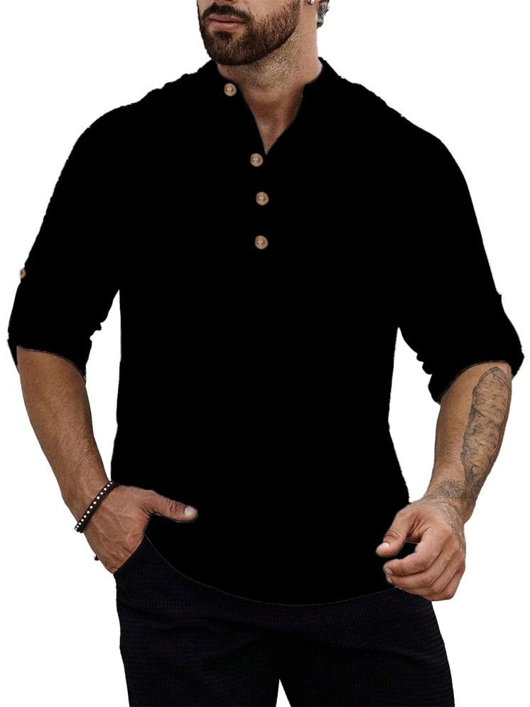     			Vida Loca Black Cotton Blend Men's Shirt Style Kurta ( Pack of 1 )