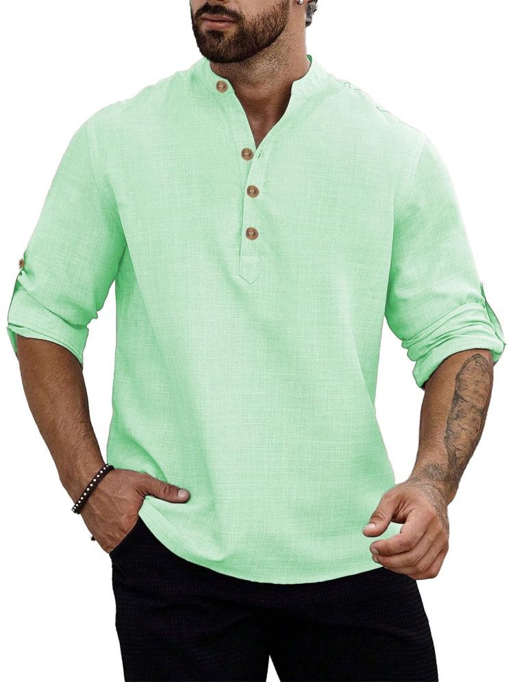     			Vida Loca Lime Green Cotton Blend Men's Shirt Style Kurta ( Pack of 1 )