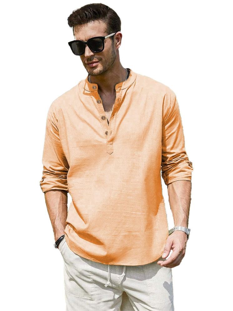     			Vida Loca Orange Cotton Blend Men's Shirt Style Kurta ( Pack of 1 )