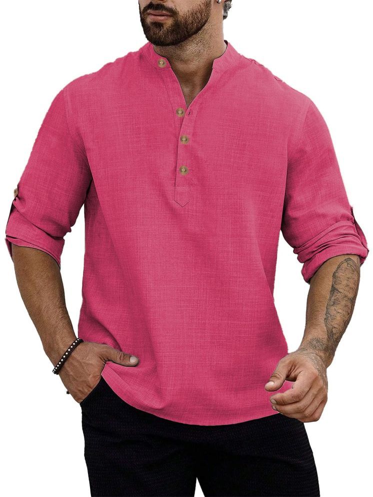     			Vida Loca Pink Cotton Blend Men's Shirt Style Kurta ( Pack of 1 )