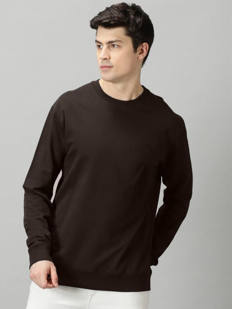     			AKTIF Cotton Blend Regular Fit Solid Full Sleeves Men's Round T-Shirt - Brown ( Pack of 1 )