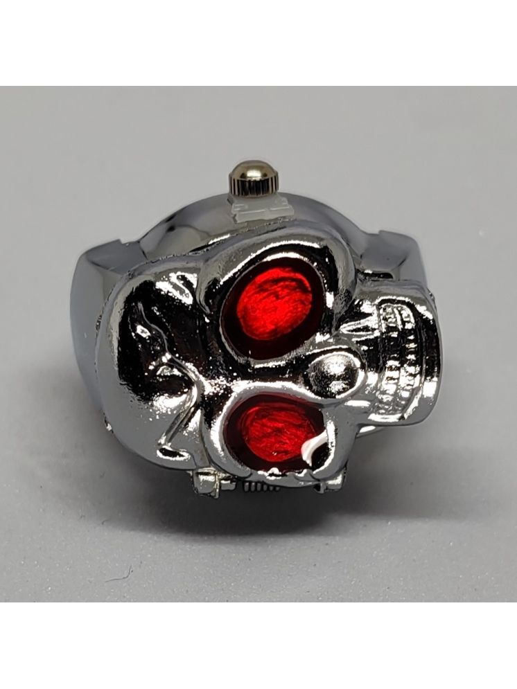     			Chrome Skull (Red Eyes) Ring Watch