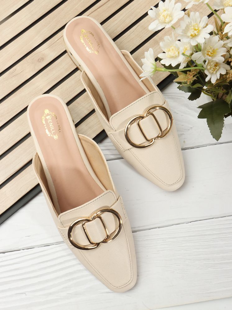     			Denill Cream Women's Mules Heels