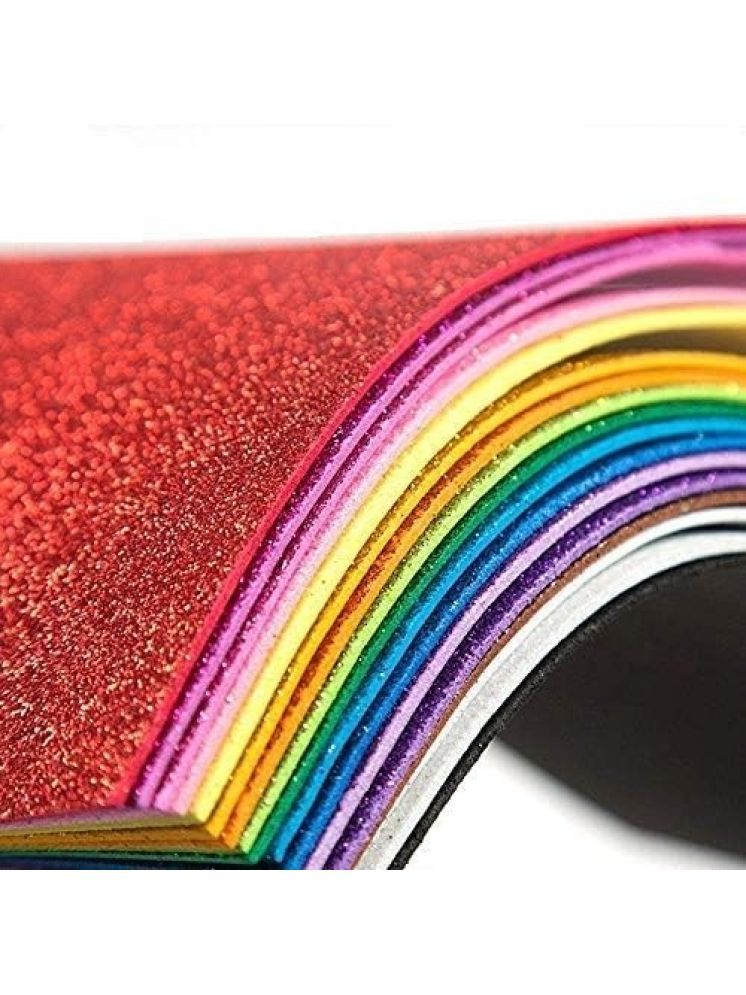     			FREEDY A4 Glitter Foam Sheet Sparkles (self Adhesive) 2 mm Thick 10 Different Color, for Art & Craft