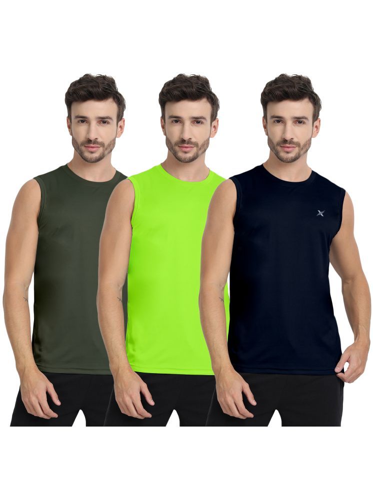     			FTX Pack of 3 Polyester Men's Vest ( Military Green )