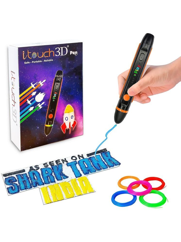     			ITouch play 3D Pen for 3D Drawing Art and Crafts Modeling Professionals and Education  Model With 5in1 PLA Filament 5 Meter Each.