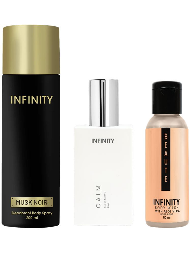     			Infinity Musk Noir 200ml Deodorant, Calm 25ml EDP Perfume, Beaute 50ml Body Wash Pack of 3