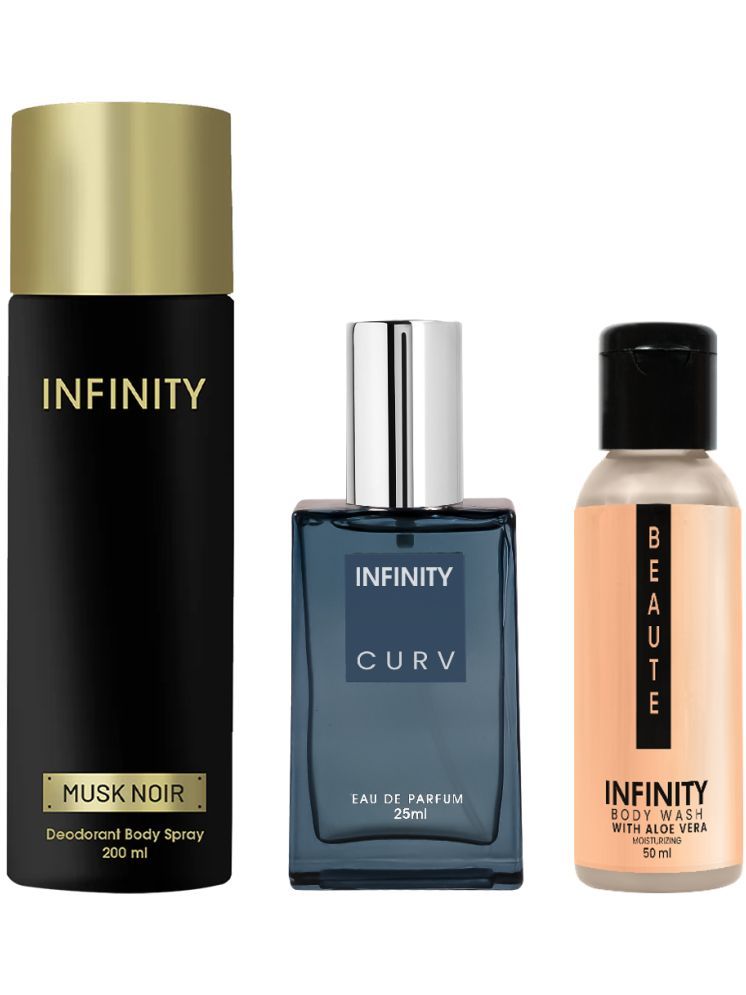     			Infinity Musk Noir 200ml Deodorant, Curv 25ml EDP Perfume, Beaute 50ml Body Wash Pack of 3