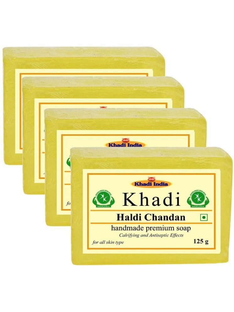     			Premium Khadi Freshness Haldi Chandan Soap for All Skin Type ( Pack of 4 )