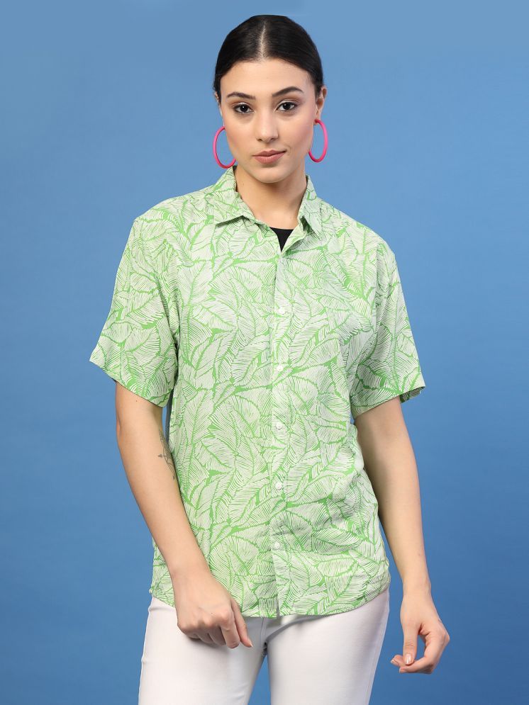     			Rigo Green Rayon Women's Shirt Style Top ( Pack of 1 )