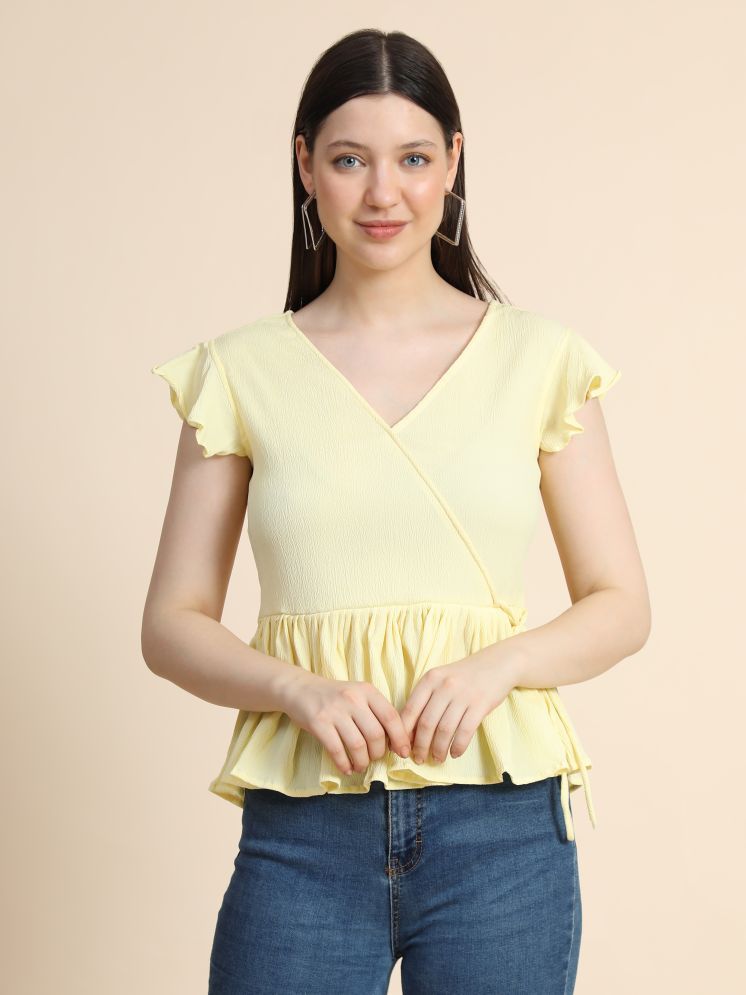     			TOOCHKI Yellow Cotton Blend Women's Peplum Top ( Pack of 1 )