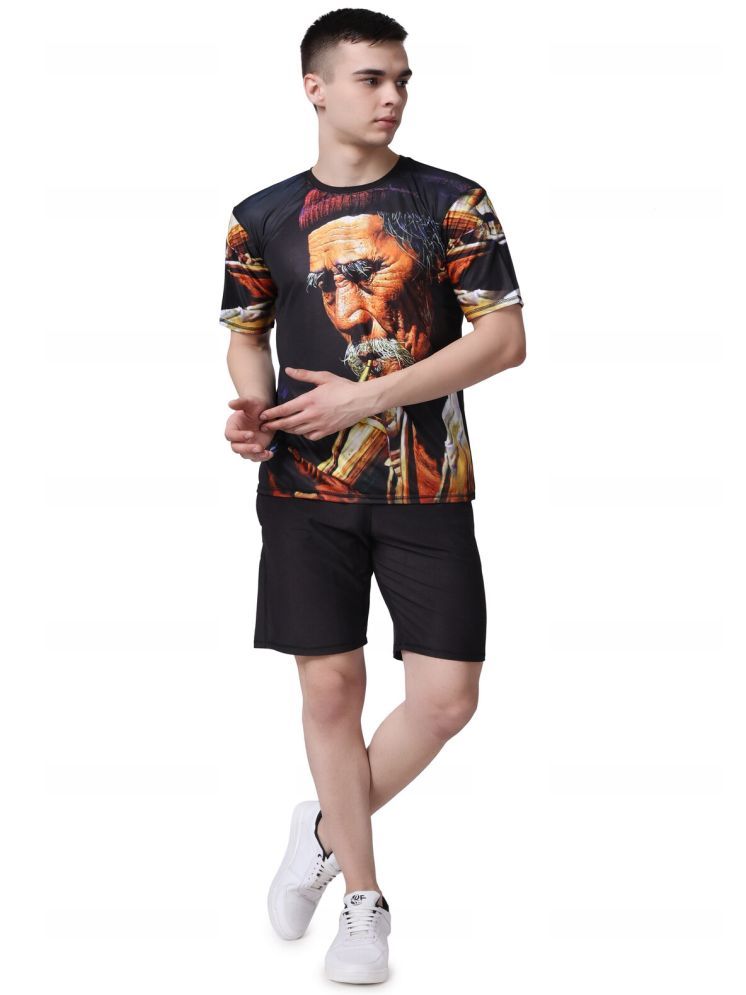     			yellow tree Polyester Regular Fit Printed Half Sleeves Men's Round T-Shirt - Multicolor ( Pack of 1 )