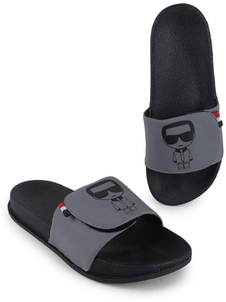     			CLOSHO Silver Men's Slide Flip Flop