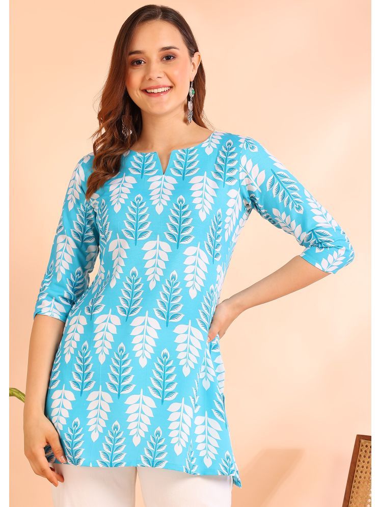     			DSK STUDIO Viscose Printed Straight Women's Kurti - Turquoise ( Pack of 1 )