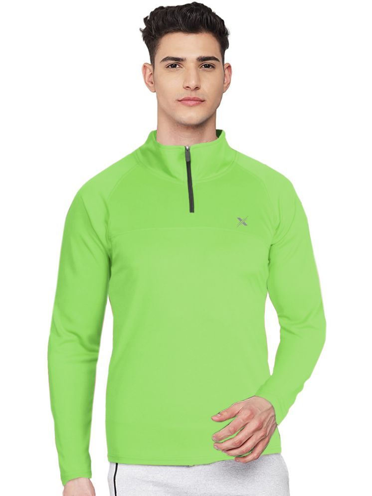     			FTX Polyester Regular Fit Solid Full Sleeves Men's High Neck T-Shirt - Fluorescent Green ( Pack of 1 )