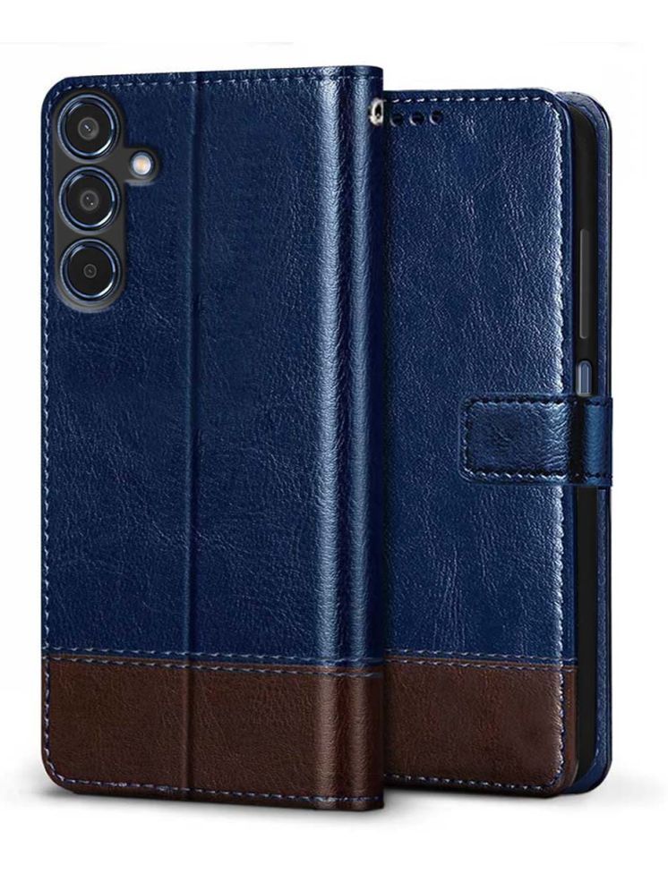     			Fashionury Blue Flip Cover Leather Compatible For Samsung Galaxy M35 5G ( Pack of 1 )