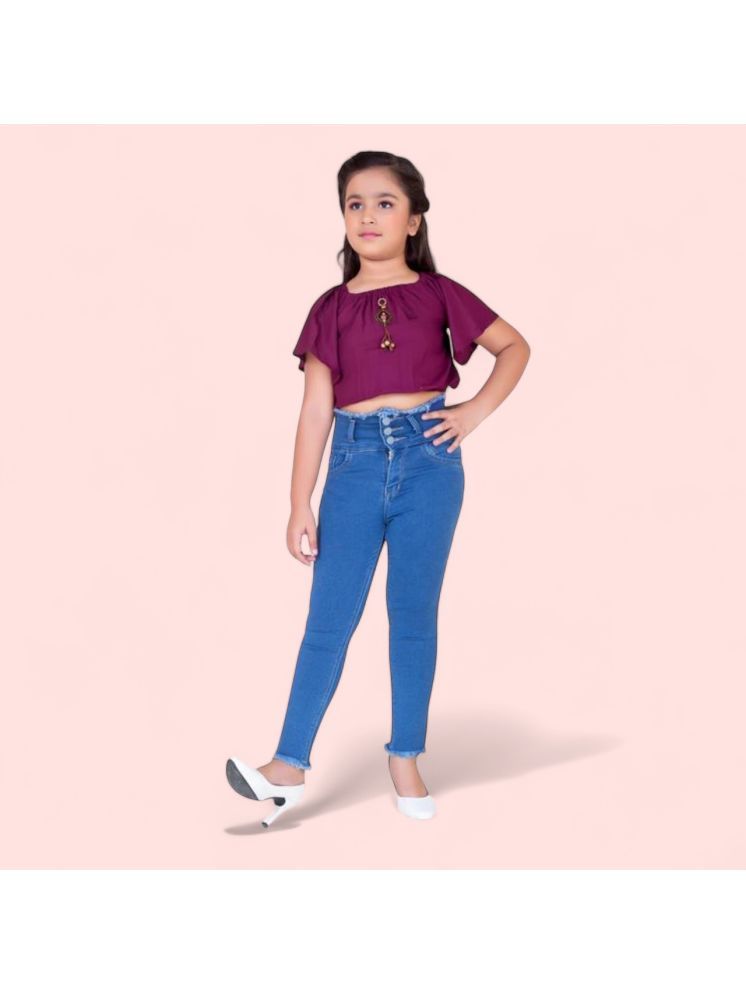     			ICONIC ME- Kids Premium High Rise 3 Button Denim Jeans