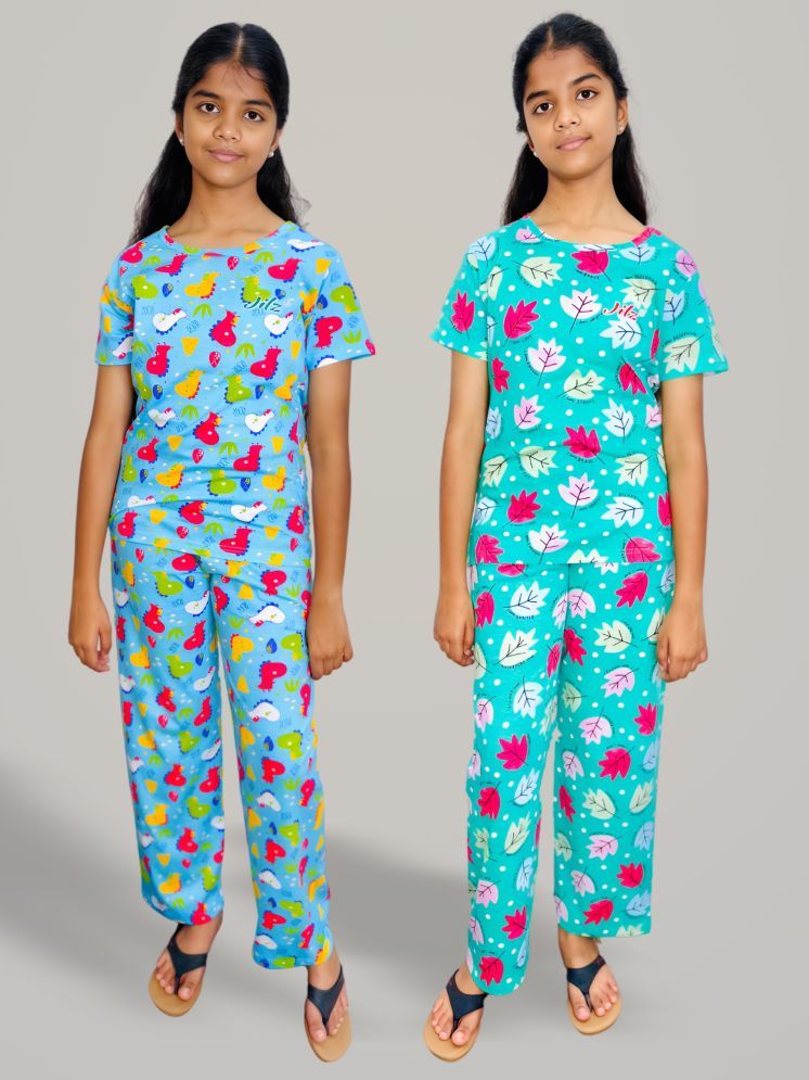     			JILZ - Multicolor Cotton Girls Top & Pyjama Set ( Pack of 2 )