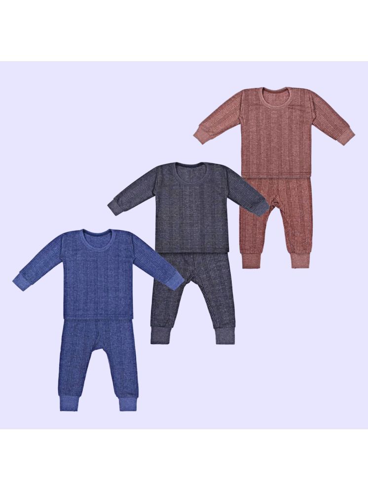     			Kids Thermal Unisex Boy's and Girl's Winter Wear Thermal Full Sleeves Body Warmer Top - Pyjama Set | Unisex-Child Thermal Set Pack of 3