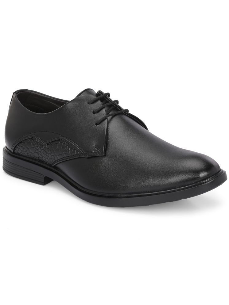     			Leeport Black Men's Derby Formal Shoes