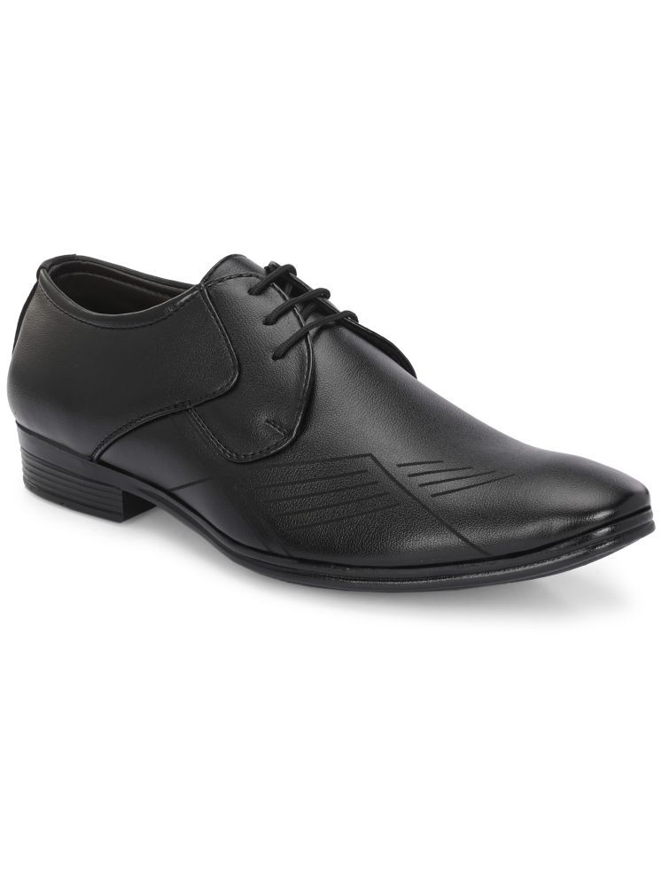     			Leeport Black Men's Derby Formal Shoes