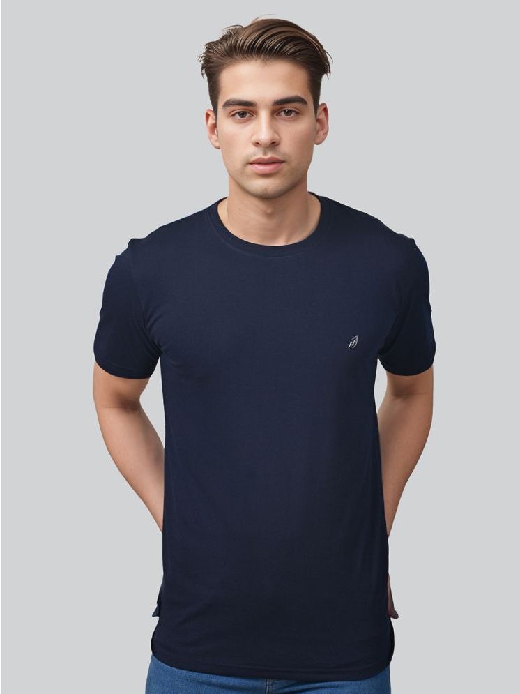     			Lux Nitro Cotton Blend Relaxed Fit Solid Half Sleeves Men's Round T-Shirt - Navy ( Pack of 1 )