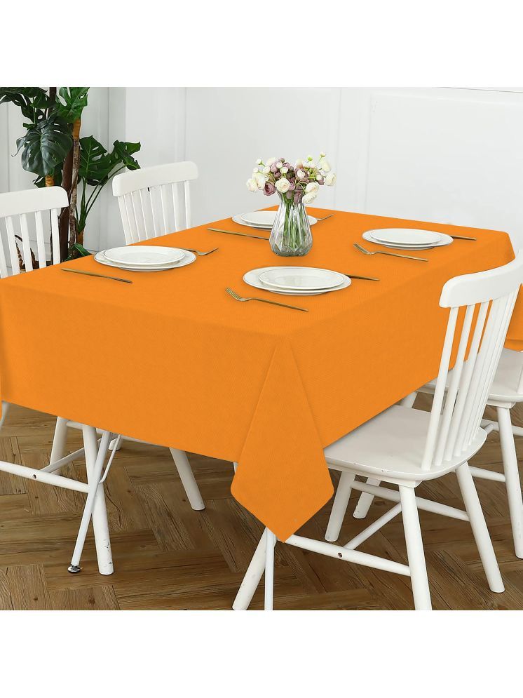     			Oasis Hometex Self Design Cotton 4 Seater Rectangle Table Cover ( 152 x 138 ) cm Pack of 1 Orange