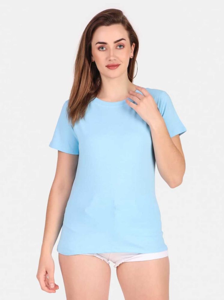     			PP Kurtis Light Blue Cotton Regular Fit Women's T-Shirt ( Pack of 1 )