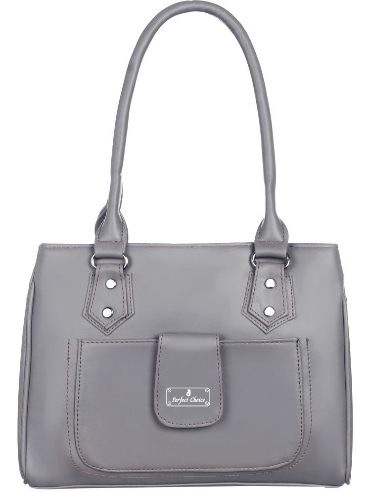     			Perfect Choice Light Grey PU Shoulder Bag