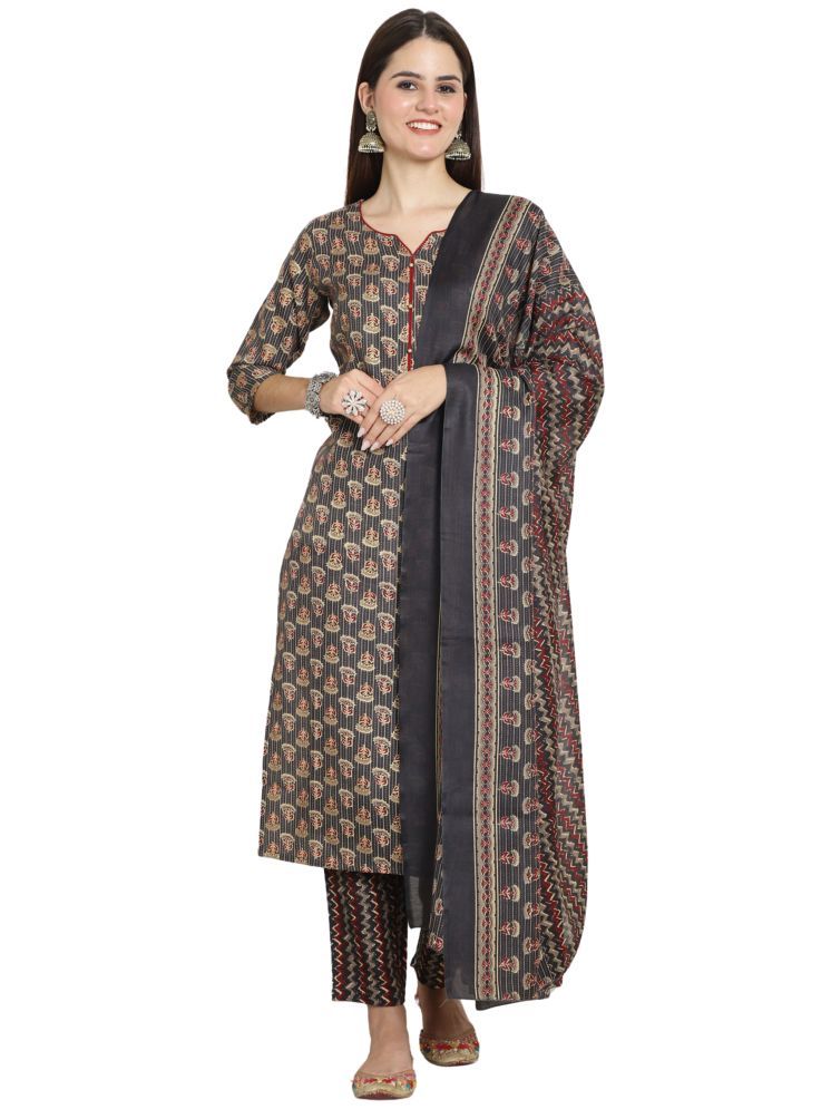     			Rajnandini Cotton Printed Kurti With Pants Women's Stitched Salwar Suit - Multicolor ( Pack of 1 )