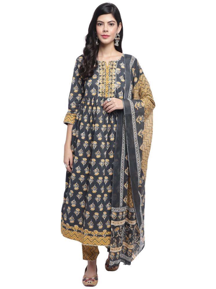     			Rajnandini Cotton Printed Kurti With Pants Women's Stitched Salwar Suit - Multicolor ( Pack of 1 )