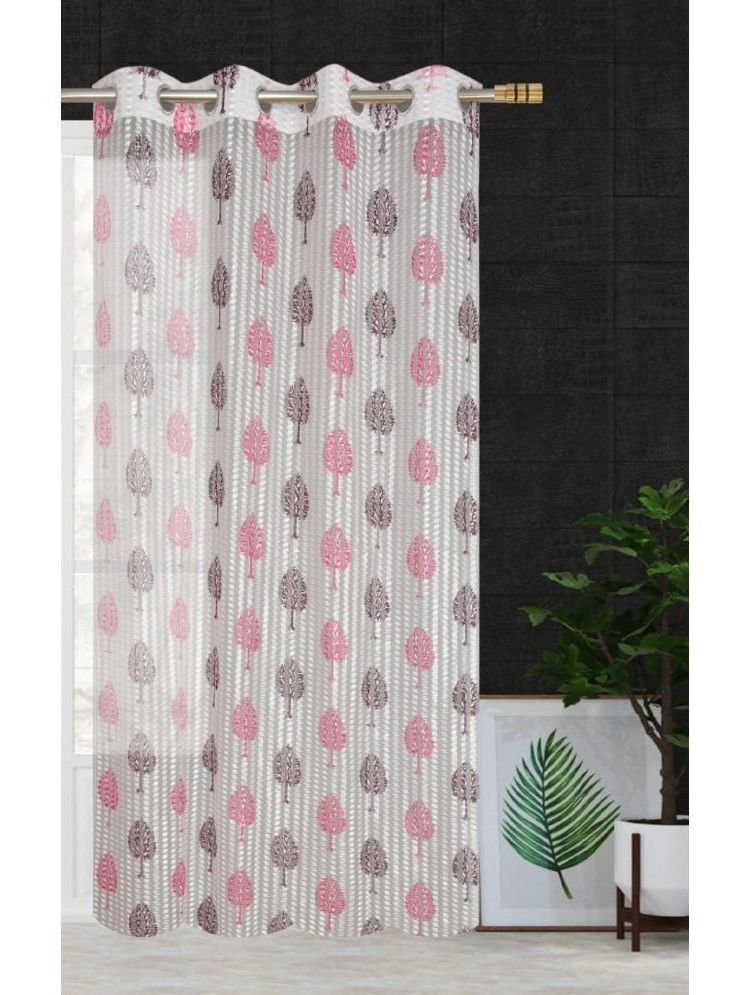     			SWIZIER Nature Semi-Transparent Eyelet Curtain 5 ft ( Pack of 1 ) - Pink