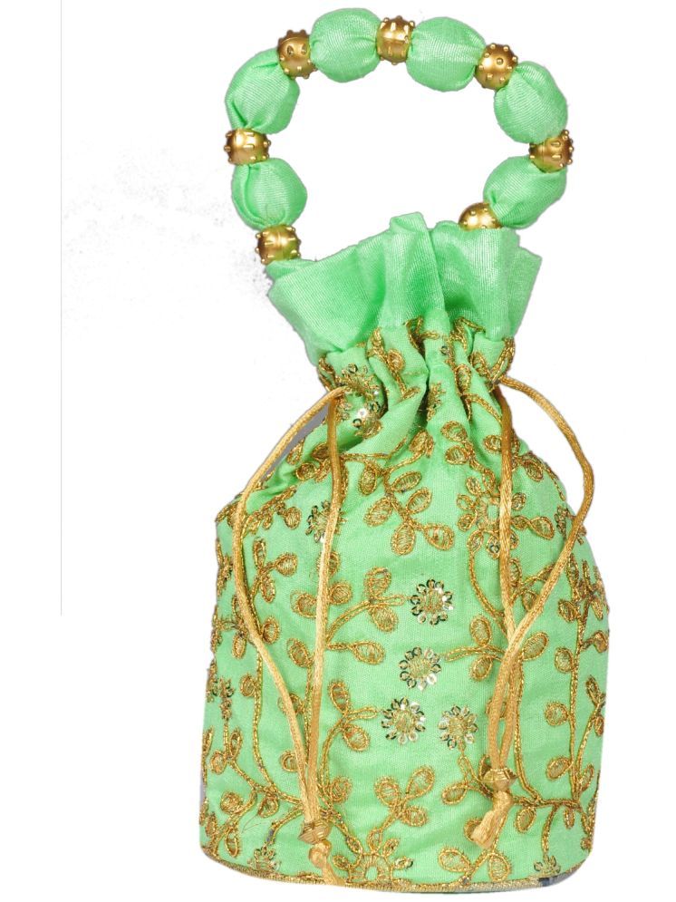     			Sunvika House Sea Green Silk Potli