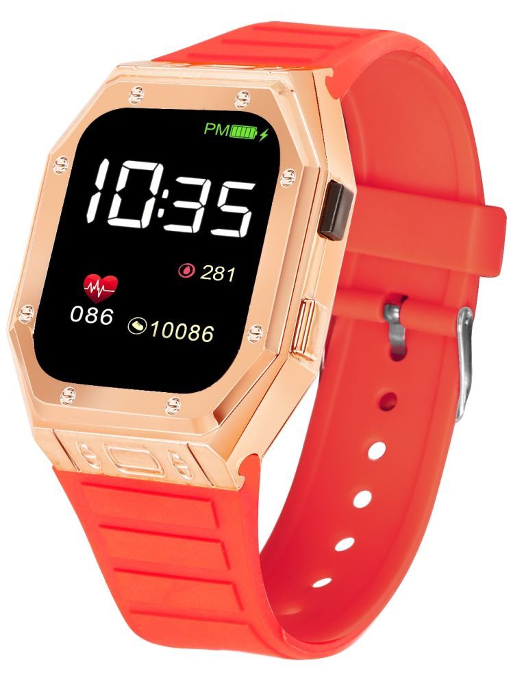     			THMT Red Silicon Digital Men's Watch