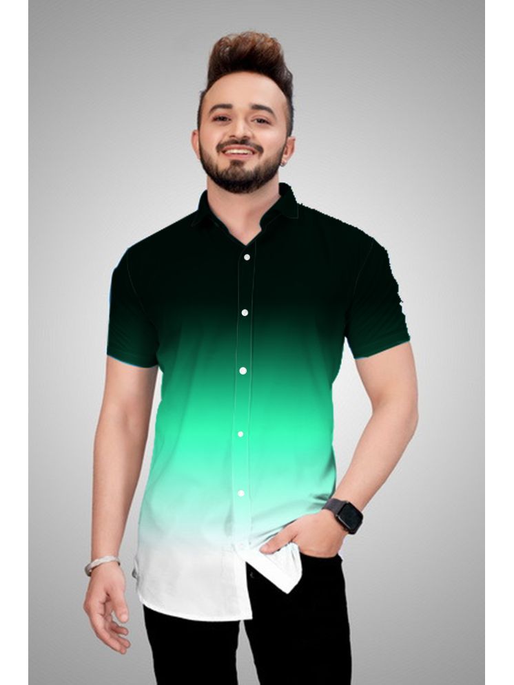     			colorwings Cotton Blend Regular Fit Dyed Half Sleeves Men's Casual Shirt - Green ( Pack of 1 )