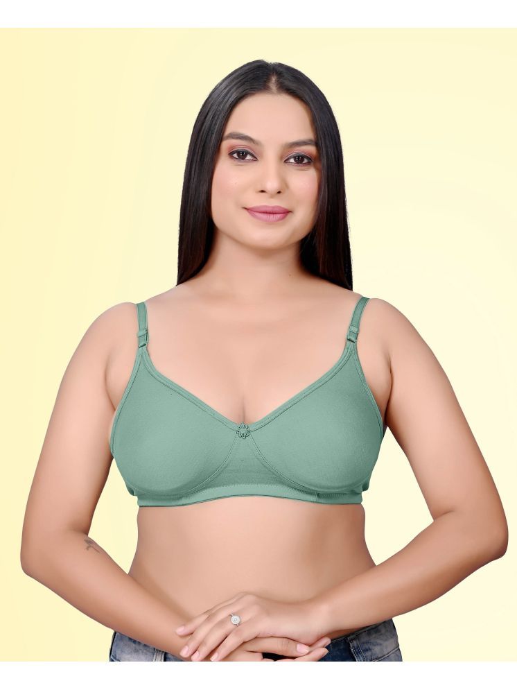     			haya fashion Green Cotton Non Padded Women's Everyday Bra ( Pack of 1 )