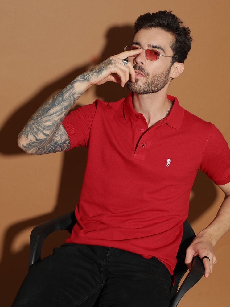     			EPPE Cotton Regular Fit Solid Half Sleeves Men's Polo T Shirt - Red ( Pack of 1 )